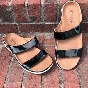 Strive black slip on orthotic sandals. Arch support Size 9 1/2-10